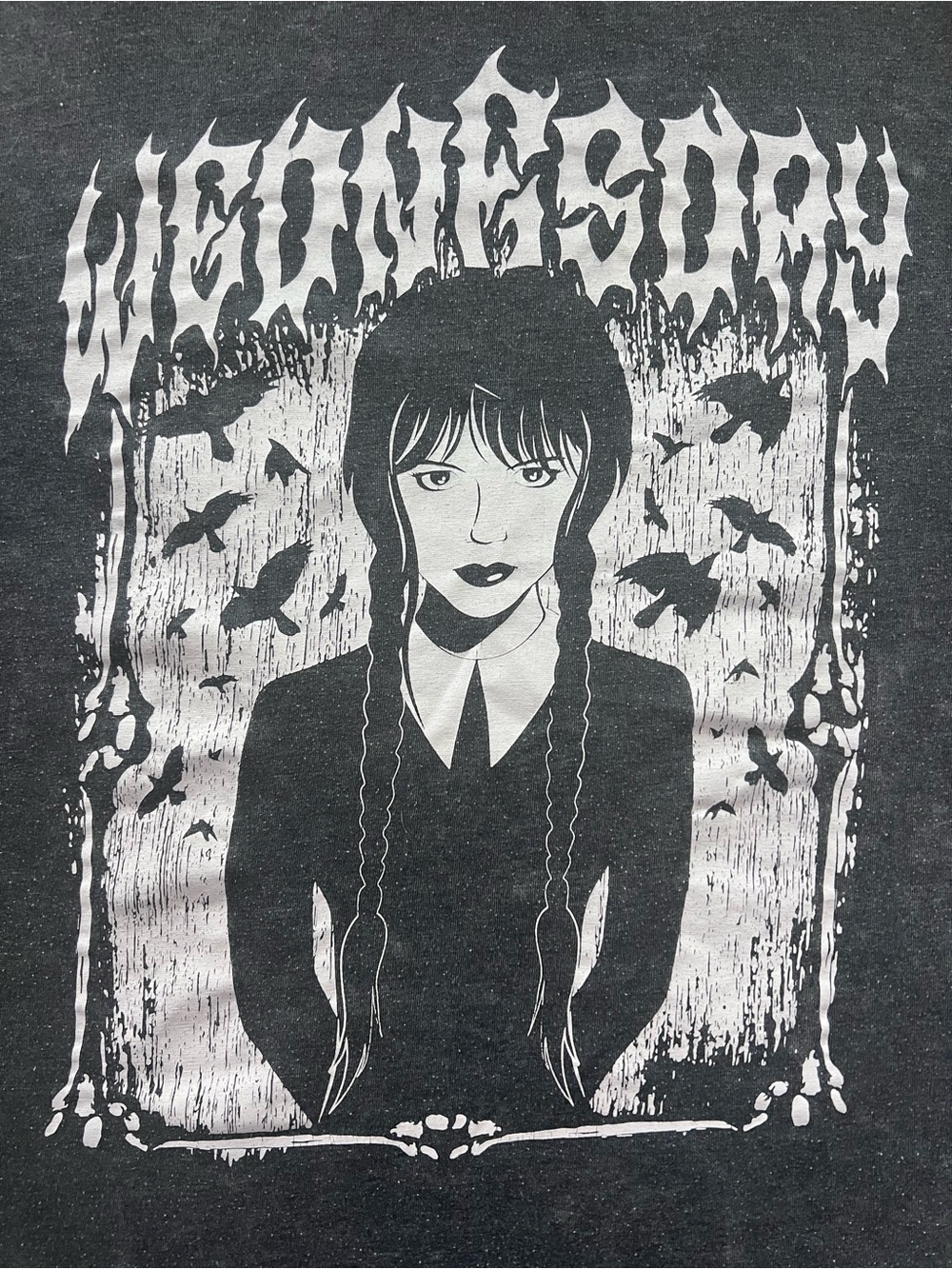 Wednesday Graphic Tee for Kids - Black & White